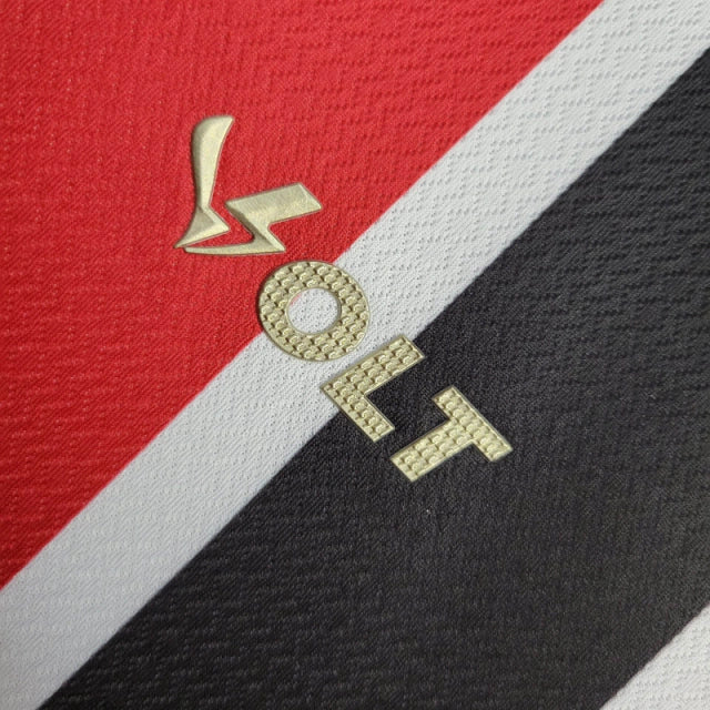 Camisa Santa Cruz Home 24/25 - Torcedor  Masculina - Preta com listras em vermelho