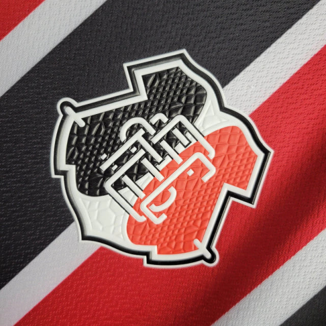 Camisa Santa Cruz Home 24/25 - Torcedor  Masculina - Preta com listras em vermelho