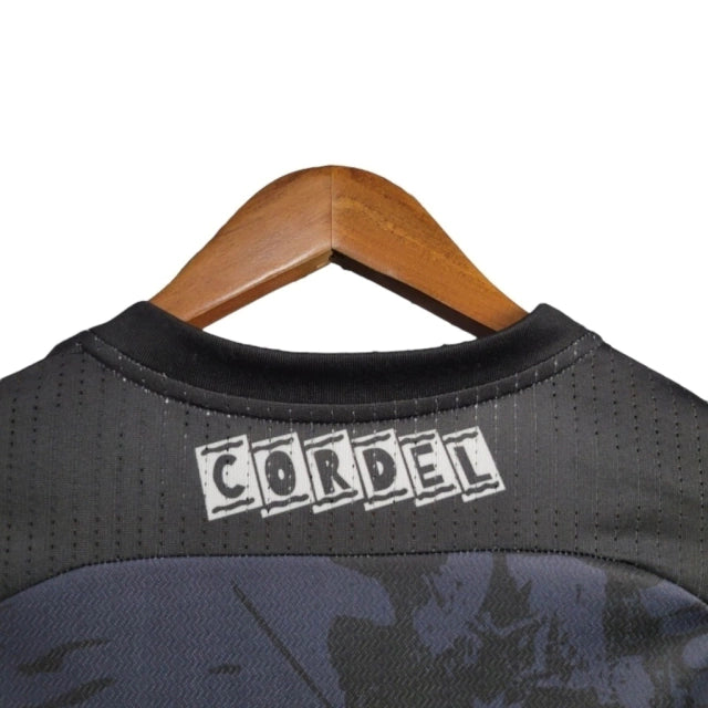 Camisa Santa Cruz II 24/25 - Torcedor Masculina - Preta com detalhes em vermelho e branco
