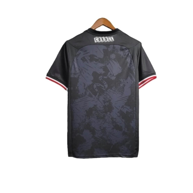 Camisa Santa Cruz II 24/25 - Torcedor Masculina - Preta com detalhes em vermelho e branco