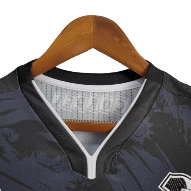 Camisa Santa Cruz II 24/25 - Torcedor Masculina - Preta com detalhes em vermelho e branco