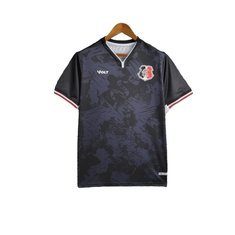 Camisa Santa Cruz II 24/25 - Torcedor Masculina - Preta com detalhes em vermelho e branco